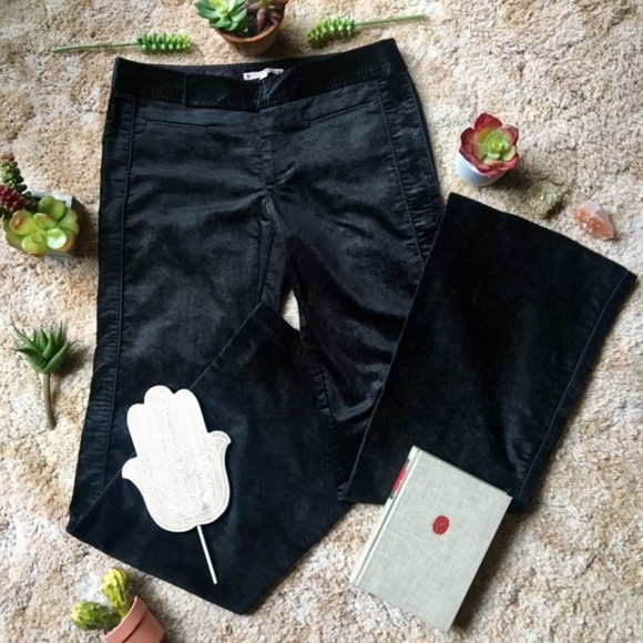 {Nanette Lepore} Black Velvet Trouser Dress Pants - Picture 8 of 8